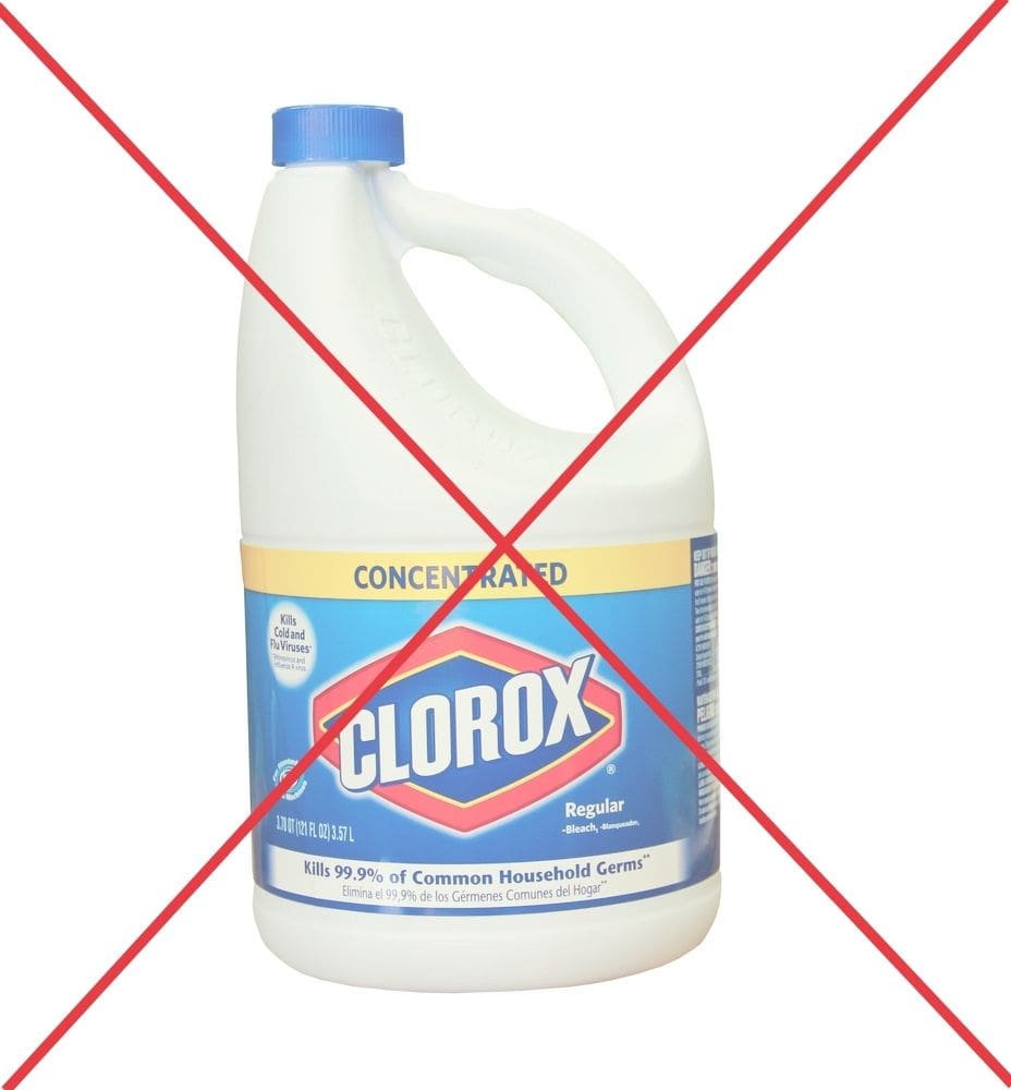 avoid bleach on grout